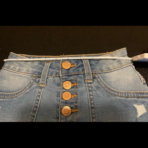 Justice - Denim Distressed Mini Skirt - Size 8 - With Pockets - NWT - Picture 6 of 16